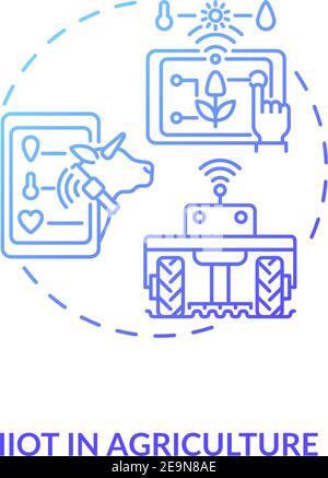 Icona del concetto di IIoT in agricoltura Illustrazione Vettoriale