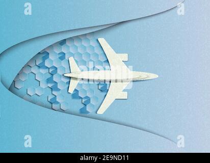 Un aereo nel cielo Illustrazione Vettoriale