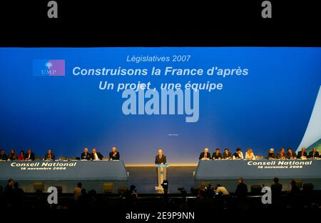 Congresso del partito UMP a Parigi, Francia, il 16 novembre 2006. Foto di Bernard Bisson/ABACAPRESS.COM Foto Stock