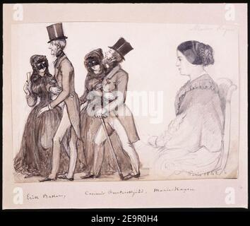 Människor på väg till en maskerad. Parigi 1842. Fritz von Dardel, 1842 Foto Stock