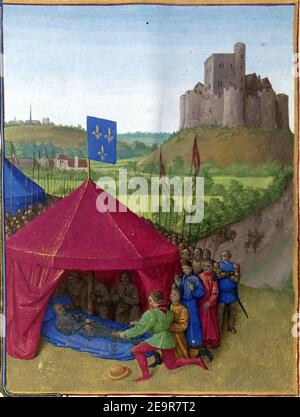 Mort de Bertrand Du Guesclin. Foto Stock