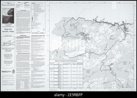 Auto a motore Usa mappa, North Carolina - Cheoah Ranger District, Nantahala National Forest - l'America grande all'aperto Foto Stock