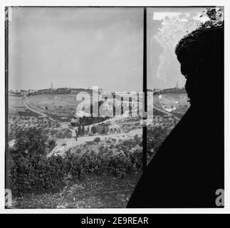 Mount of Olives, Betania, ecc. Mount of Olives dalla parete della città Foto Stock