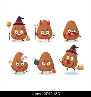 Emoticon di espressione di Halloween con il personaggio cartoon di mamey. Illustrazione vettoriale Illustrazione Vettoriale