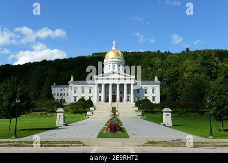 Vermont state House, Montpelier, Vermont VT, Stati Uniti. La Vermont state House è in stile greco revival costruito nel 1859. Foto Stock