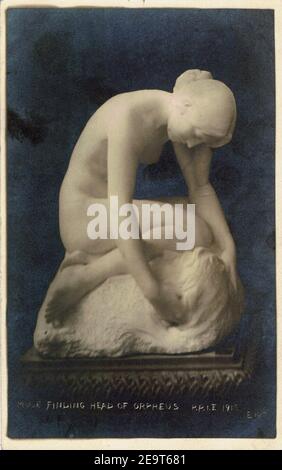 Muse Finding Head of Orpheus (Edward Berge) Panama-Pacific International Exposition 1915 cartolina. Foto Stock