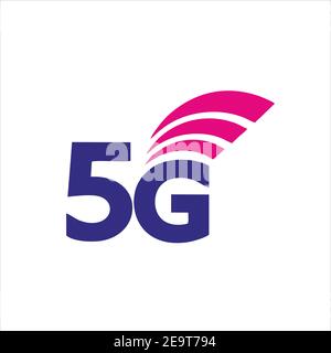 5G, icona 5G, vettore 5G, vettore di icone 5G, logo 5G, simbolo 5G, segno 5G, disegno di icone 5G. Illustrazione vettoriale dell'icona 5G. Modello vettore di connessione 5G Illustrazione Vettoriale