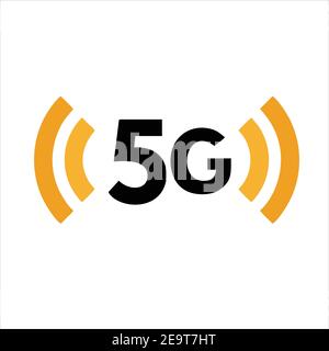 5G, icona 5G, vettore 5G, vettore di icone 5G, logo 5G, simbolo 5G, segno 5G, disegno di icone 5G. Illustrazione vettoriale dell'icona 5G. Modello vettore di connessione 5G Illustrazione Vettoriale