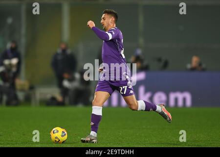 Firenze, Italia. 5 Febbraio 2021. Antonio Barreca (Fiorentina) durante la partita italiana 'sarie A' tra Fiorentina 0-2 Inter allo stadio Artemio Franchi il 05 febbraio 2021 a Firenze. Credit: Maurizio Borsari/AFLO/Alamy Live News Foto Stock