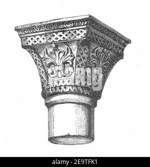 MZK 001 Nr 04 Zur Orientirung auf dem Gebiete der Baukunst - Fig. 06 byz. Kapitäl San Marco Venedig. Foto Stock