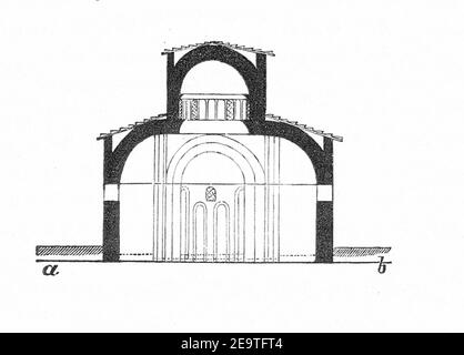MZK 001 Nr 11 Das Baptisterium zu Concordia bei Portogruaro - Fig. 02 Querschnitt. Foto Stock
