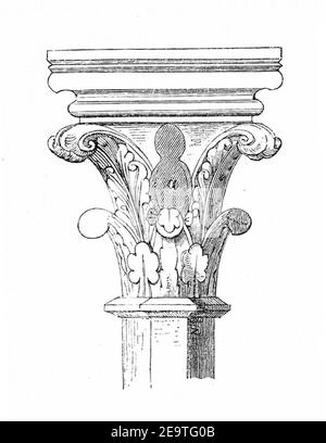 MZK 002 Nr 01 pag 007 Die romanische Kirche zu Lébeny - Fig. 04 Kapitäl 3. Foto Stock