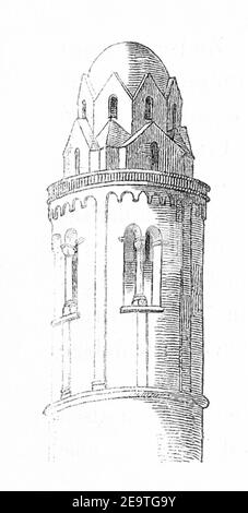 MZK 003 Nr 01 Figura 07 romanische Nebenturmspitze. Foto Stock