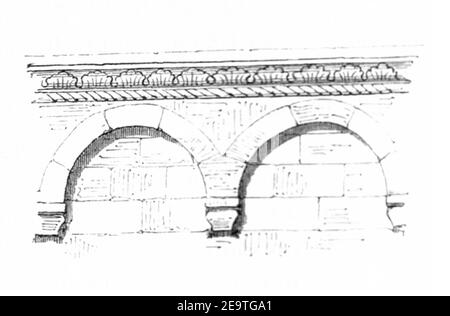 MZK 003 Nr 01 Fig 09 romanisches Bogenfries. Foto Stock