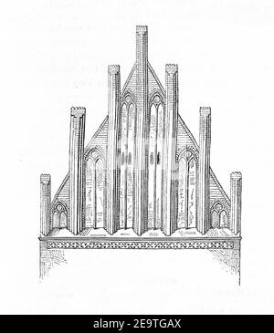 MZK 003 Nr 01 Figura 22 - Backsteingotik Giebelkonstruktion. Foto Stock