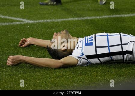 Firenze, Italia. 5 Febbraio 2021. Achraf Hakimi (Inter) durante la partita italiana 'sarie A' tra Fiorentina 0-2 Inter allo stadio Artemio Franchi il 05 febbraio 2021 a Firenze, Italia. Credit: Maurizio Borsari/AFLO/Alamy Live News Foto Stock