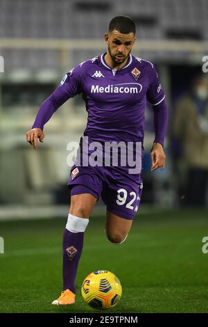 Firenze, Italia. 5 Febbraio 2021. Valentin Eysseric (Fiorentina) durante la partita italiana 'sarie A' tra Fiorentina 0-2 Inter allo stadio Artemio Franchi il 05 febbraio 2021 a Firenze. Credit: Maurizio Borsari/AFLO/Alamy Live News Foto Stock