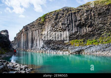 Il magnifico canyon di Studlagil nella valle di Jokuldalur in Islanda Foto Stock