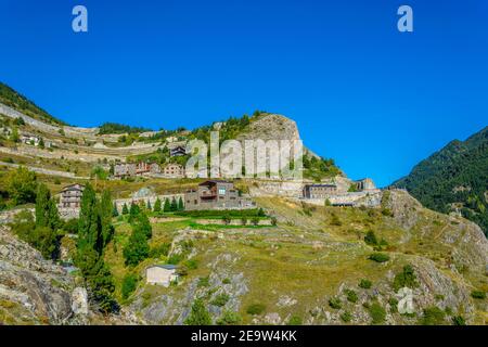 un piccolo villaggio situato sulle pendici dei pirenei Ad Andorra Foto Stock