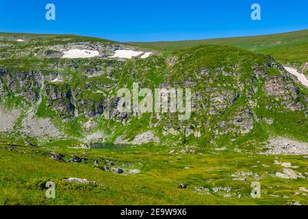 Vista sulle montagne di Rila in Bulgaria Foto Stock