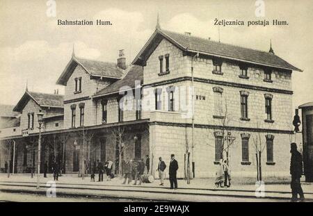 Ferrovia a scartamento ridotto Stazione Dalmatinerbahn-Hum. Foto Stock