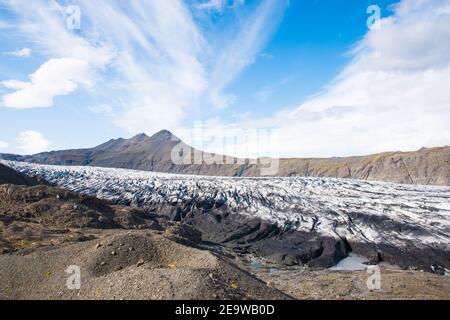 Ghiacciaio di Skalafellsjokull nel sud dell'Islanda, parte del parco nazionale di Vatnajokull Foto Stock