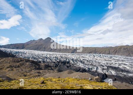 Ghiacciaio di Skalafellsjokull nel sud dell'Islanda, parte del parco nazionale di Vatnajokull Foto Stock