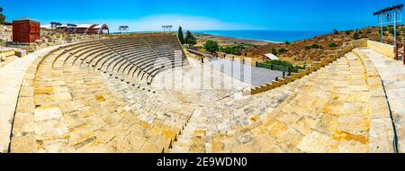 Teatro Romano nell'antico sito di Kourion su Cipro Foto Stock