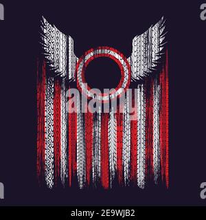 Schermo circolare con grunge alette Illustrazione Vettoriale