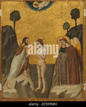 Il Battesimo di Cristo ( c.. 1335 ) - di Giovanni Baronzio ( ca 1320 - 1350 ) Foto Stock