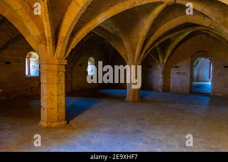 Volta dell'abbazia di Bellapais a Beylerbeyi villaggio nel nord di Cipro Foto Stock