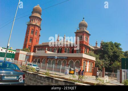 Chennai High Court le antiche High Courts dell'India Madras High Court, Chennai Foto Stock