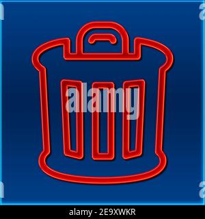 Vista dettagliata di un bidone per la polvere nel disegno di un cartello al neon Foto Stock