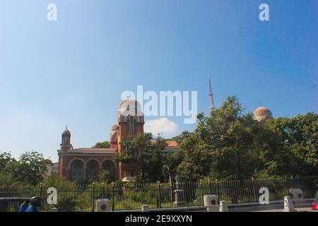 Università di Madras al tramonto a Chennai, Tamil Nadu, India Foto Stock