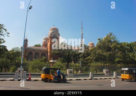 Università di Madras al tramonto a Chennai, Tamil Nadu, India Foto Stock