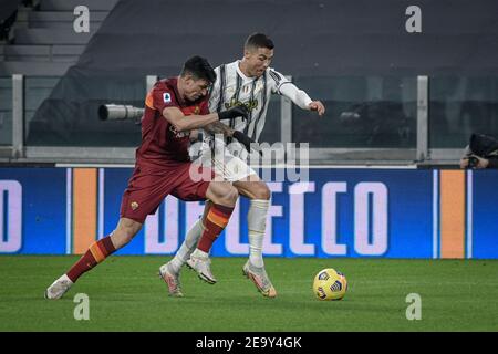 Torino, Italia. 06 febbraio 2021. Torino. Serie A Tim 2020/2021 League match. Juventus vs Roma. Allianz Stadium nella foto: Cristiano Ronaldo Credit: Independent Photo Agency/Alamy Live News Foto Stock