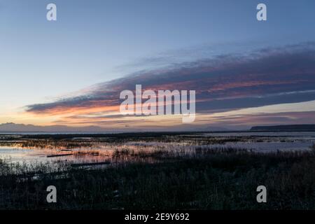 Alba a Boundary Bay BC Canada Foto Stock