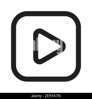 Icona del contorno video isolata su sfondo bianco. Illustrazione Vettoriale