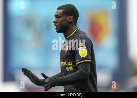 Birmingham, Regno Unito. 06 febbraio 2021. Ken Sema n. 12 di Watford a Birmingham, Regno Unito il 2/6/2021. (Foto di Simon Bissett/News Images/Sipa USA) Credit: Sipa USA/Alamy Live News Foto Stock