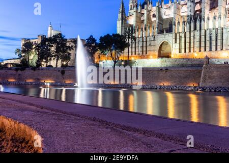 Bella vista della diocesi cattolica romana di Maiorca chiesa a Malcola, Palma di Maiorca, Baleari, Spagna Foto Stock