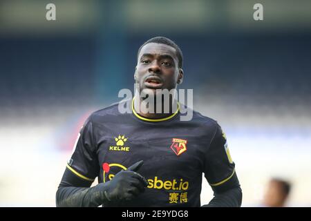 Birmingham, Regno Unito. 06 febbraio 2021. Ken Sema n. 12 di Watford a Birmingham, Regno Unito il 2/6/2021. (Foto di Simon Bissett/News Images/Sipa USA) Credit: Sipa USA/Alamy Live News Foto Stock