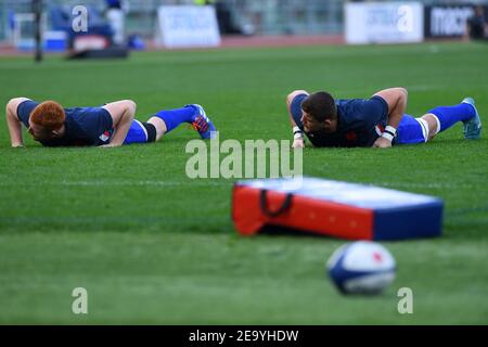 Roma, Ita. 06 febbraio 2021. Francia giocatori, Italia contro Francia, Rugby, Six Nation Credit: Agenzia fotografica indipendente/Alamy Live News Foto Stock