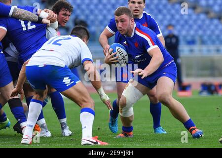 Roma, Ita. 06 febbraio 2021. Giocatori in azione, Italia contro Francia, Rugby, Six Nation Credit: Independent Photo Agency/Alamy Live News Foto Stock