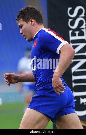 Roma, Ita. 06 febbraio 2021. Antoine Dupont di Francia, Italia contro Francia, Rugby, sei Nation Credit: Agenzia fotografica indipendente/Alamy Live News Foto Stock