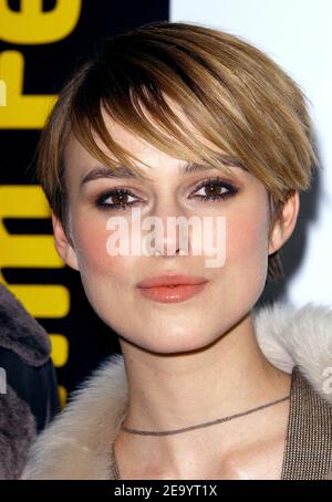 Keira Knightley, membro del cast, partecipa alla proiezione di The Jacket al Sundance Film Festival 2005. Park City, Utah il 23 gennaio 2005. Foto di Lionel Hahn/Abaca. Foto Stock