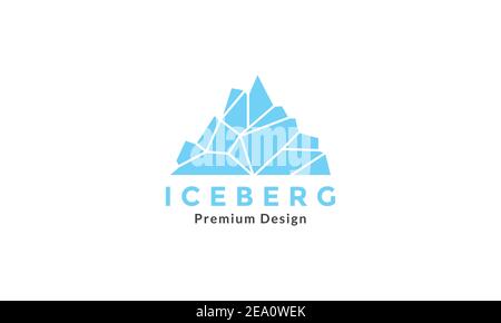 design grafico a icone vettoriali con logo iceberg moderno e blu piatto illustrazione Illustrazione Vettoriale