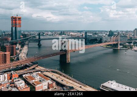 ponti di new york dall'alto Foto Stock
