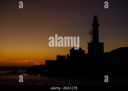 Punta il faro di Lonsdale al tramonto Foto Stock