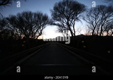 Hereford Road Bridge Twilight Foto Stock