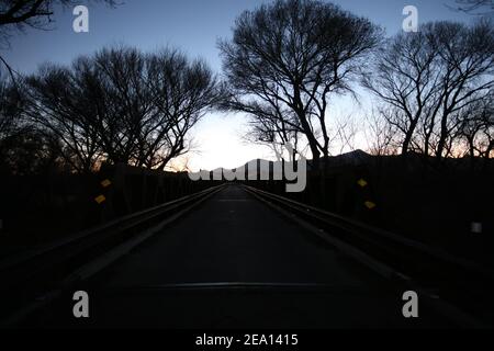 Hereford Road Bridge Twilight Foto Stock